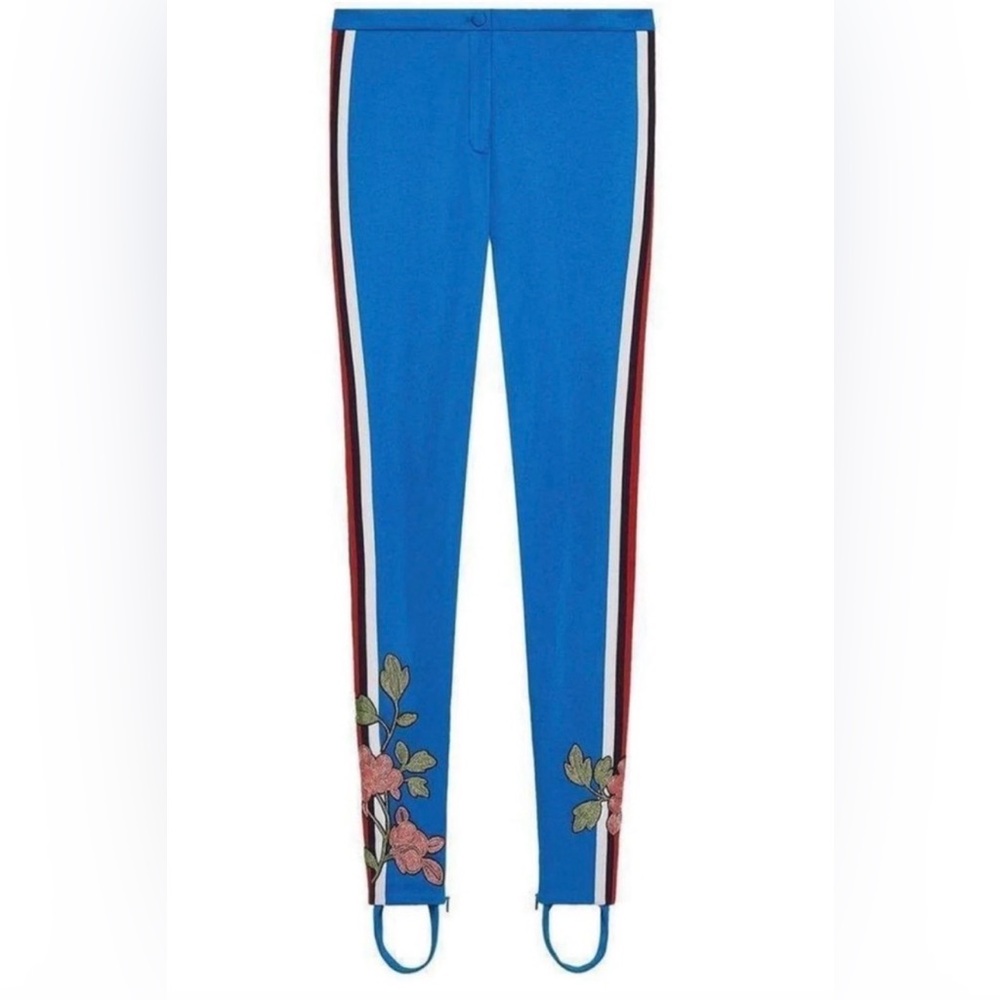 Gucci NEW Floral Blue Pants Stirrup leggings Sz Small